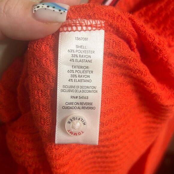 ✨TOMMY HILFIGER Womens Coral Long Sleeve With buttons Sz Small Sweater✨ - Picture 11 of 11